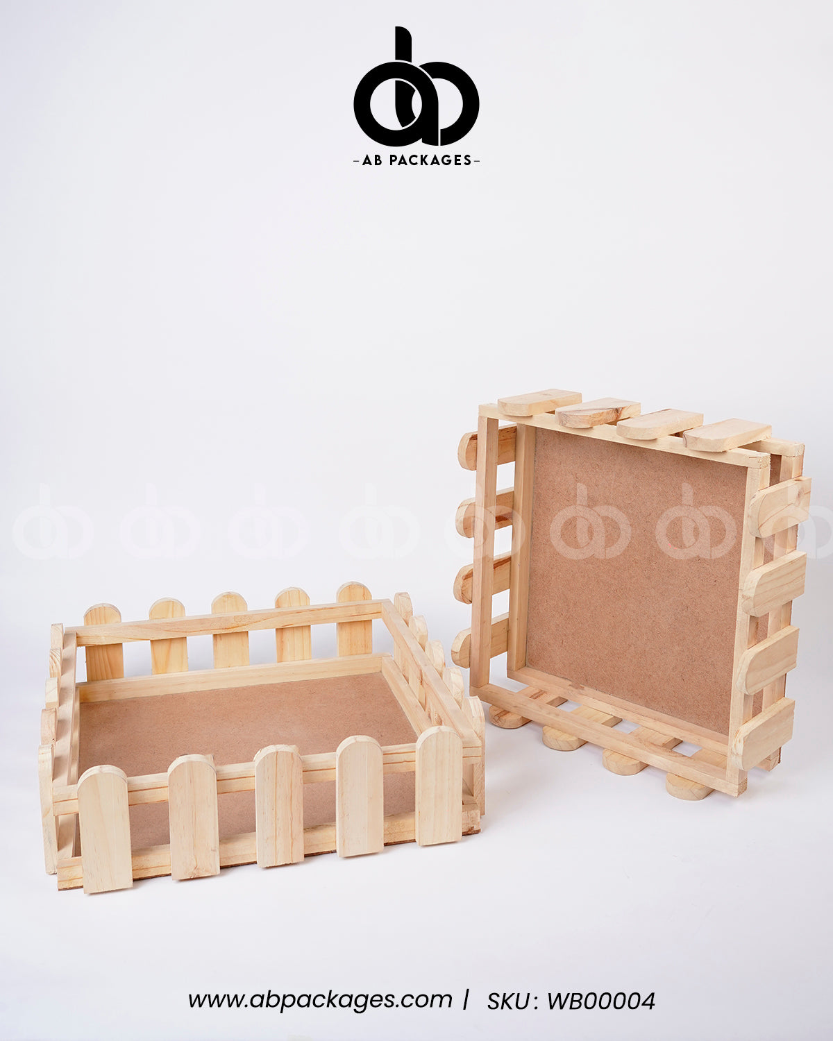Traditional Square Wooden Basket