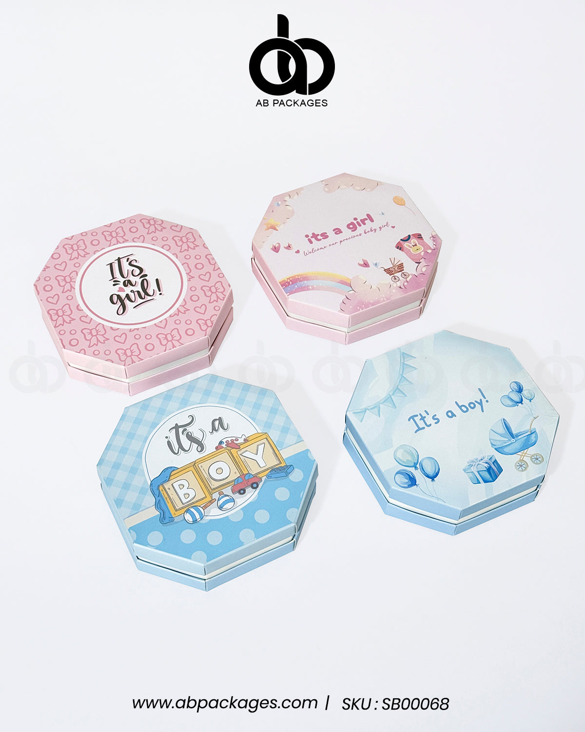 Premium Hexagon Birth Announcement Gift Boxes