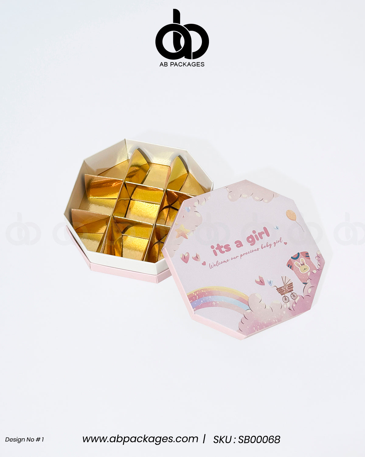 Premium Hexagon Birth Announcement Gift Boxes