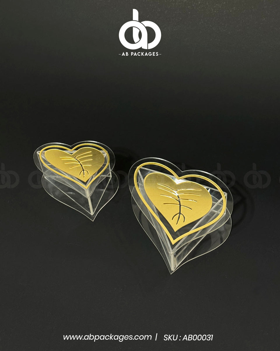 Golden Heart Luxe Acrylic Gift Box – AB PACKAGES