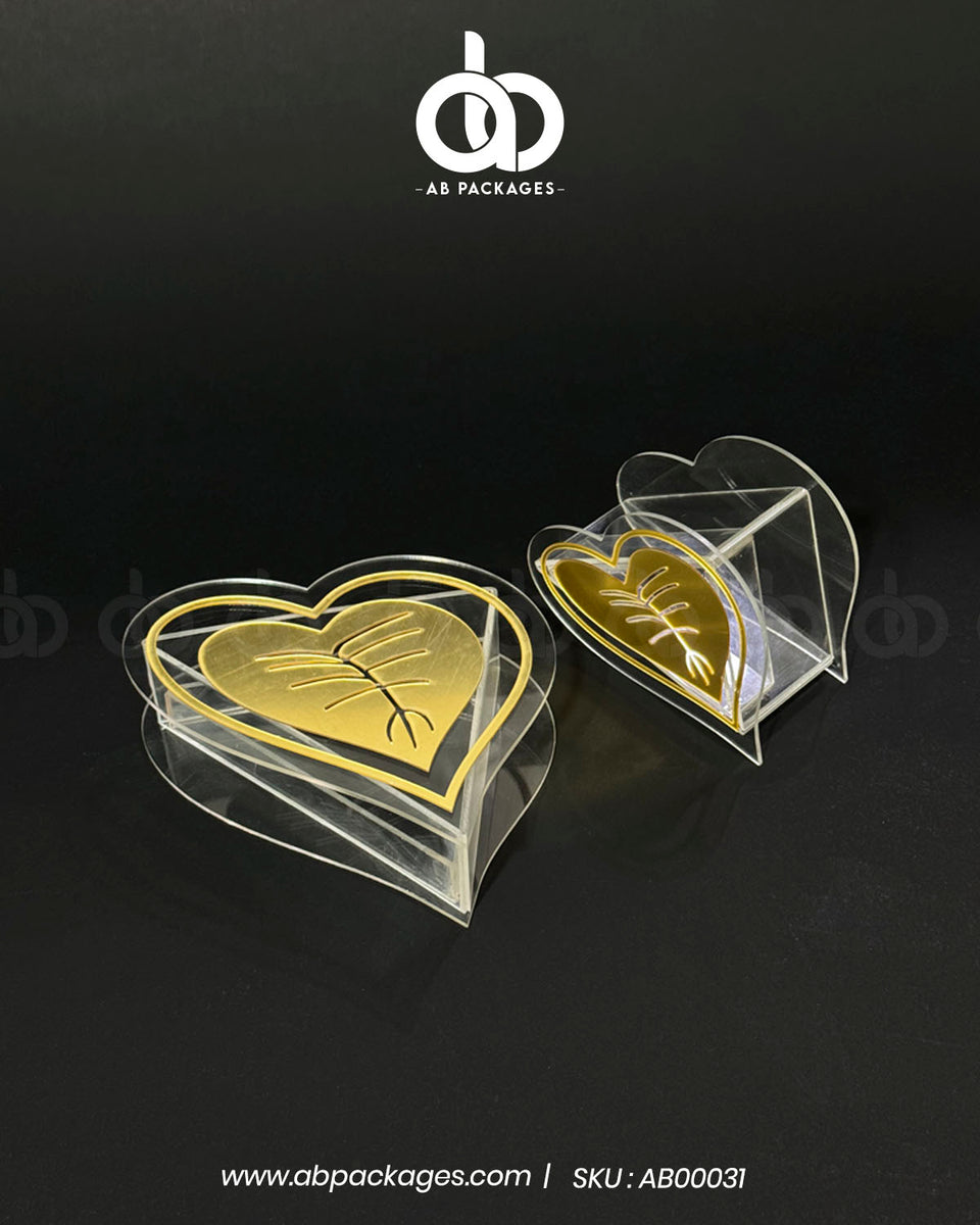 Golden Heart Luxe Acrylic Gift Box – AB PACKAGES