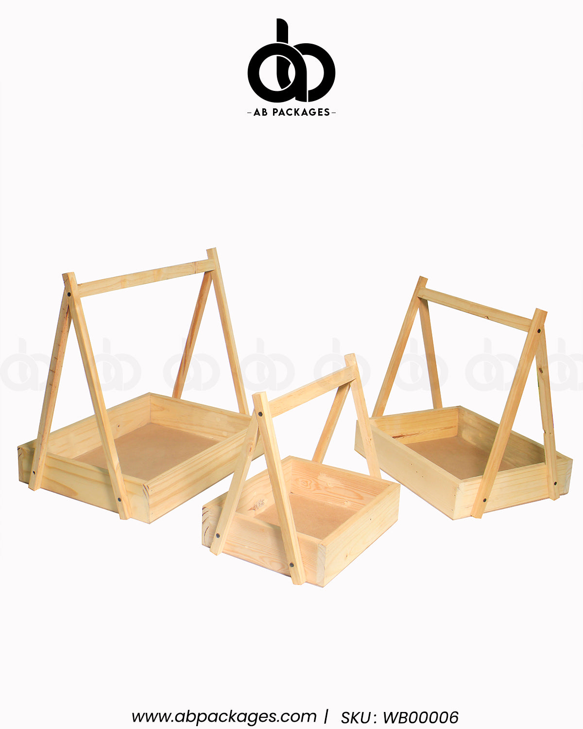 V shape wooden basket