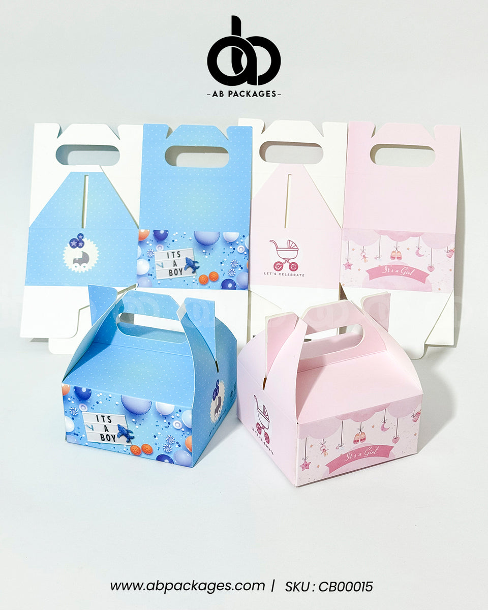 Blissful Beginnings – Unfolded Birth Announcement Gift Boxes – AB PACKAGES