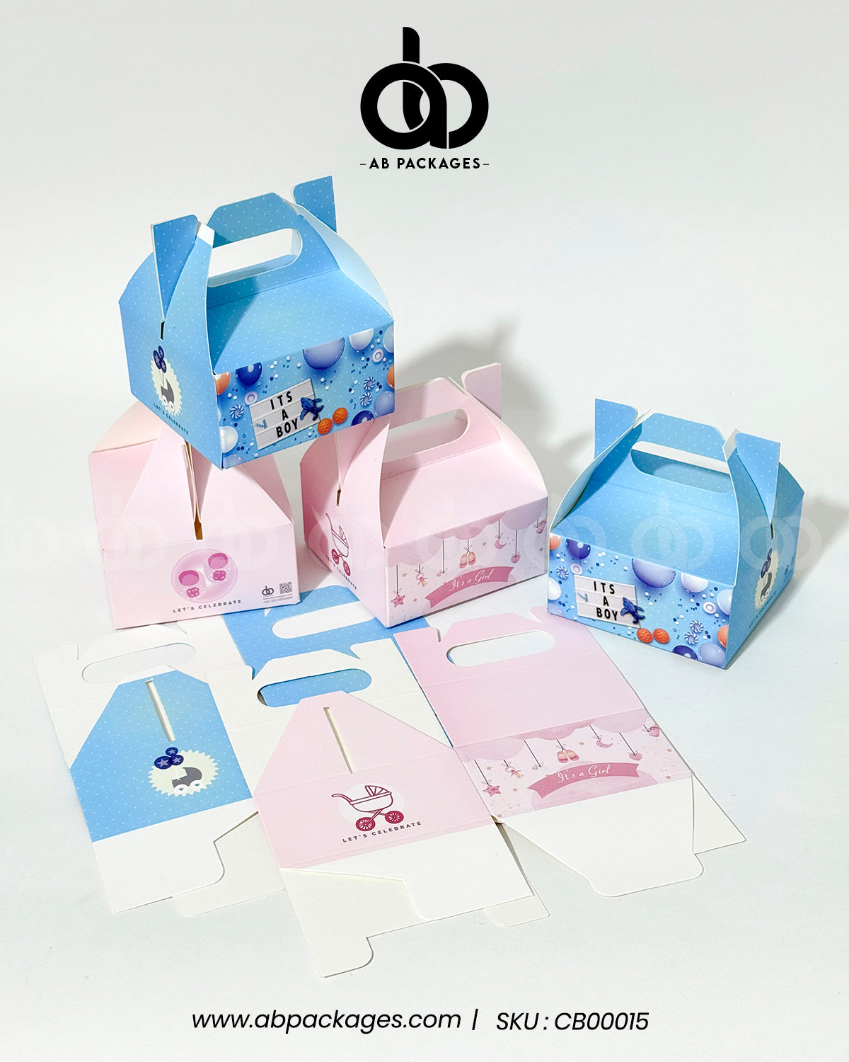 Blissful Beginnings – Unfolded  Birth Announcement Gift Boxes