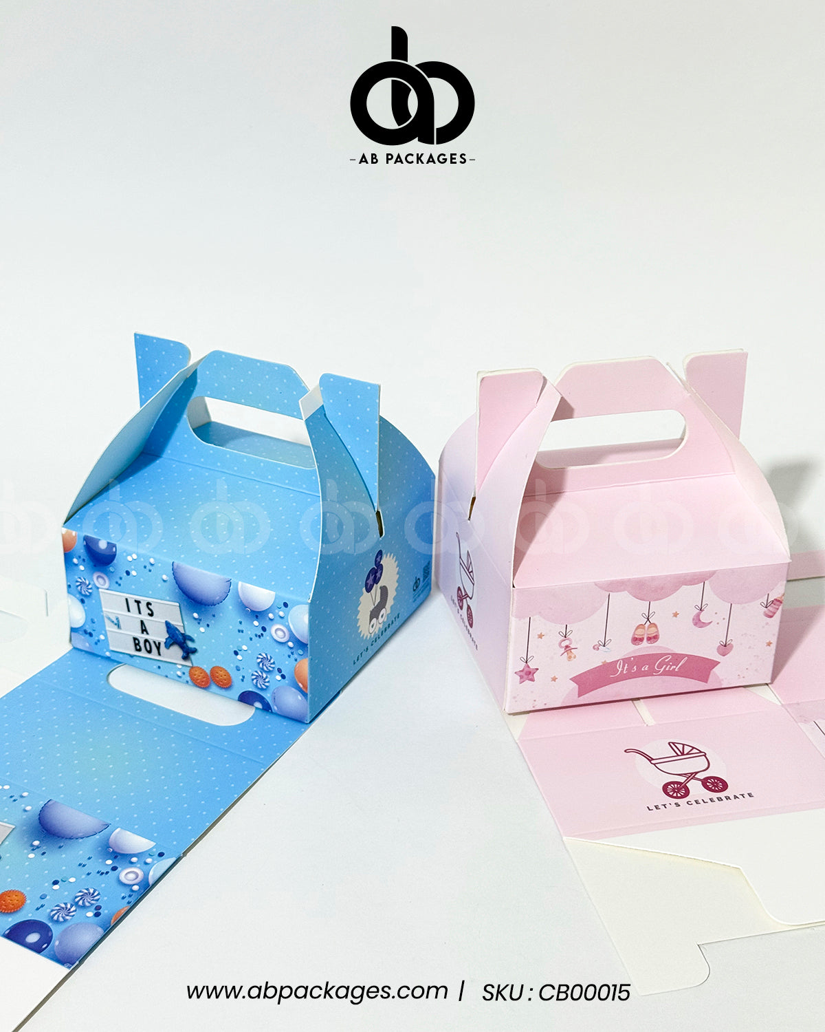 Blissful Beginnings – Unfolded  Birth Announcement Gift Boxes