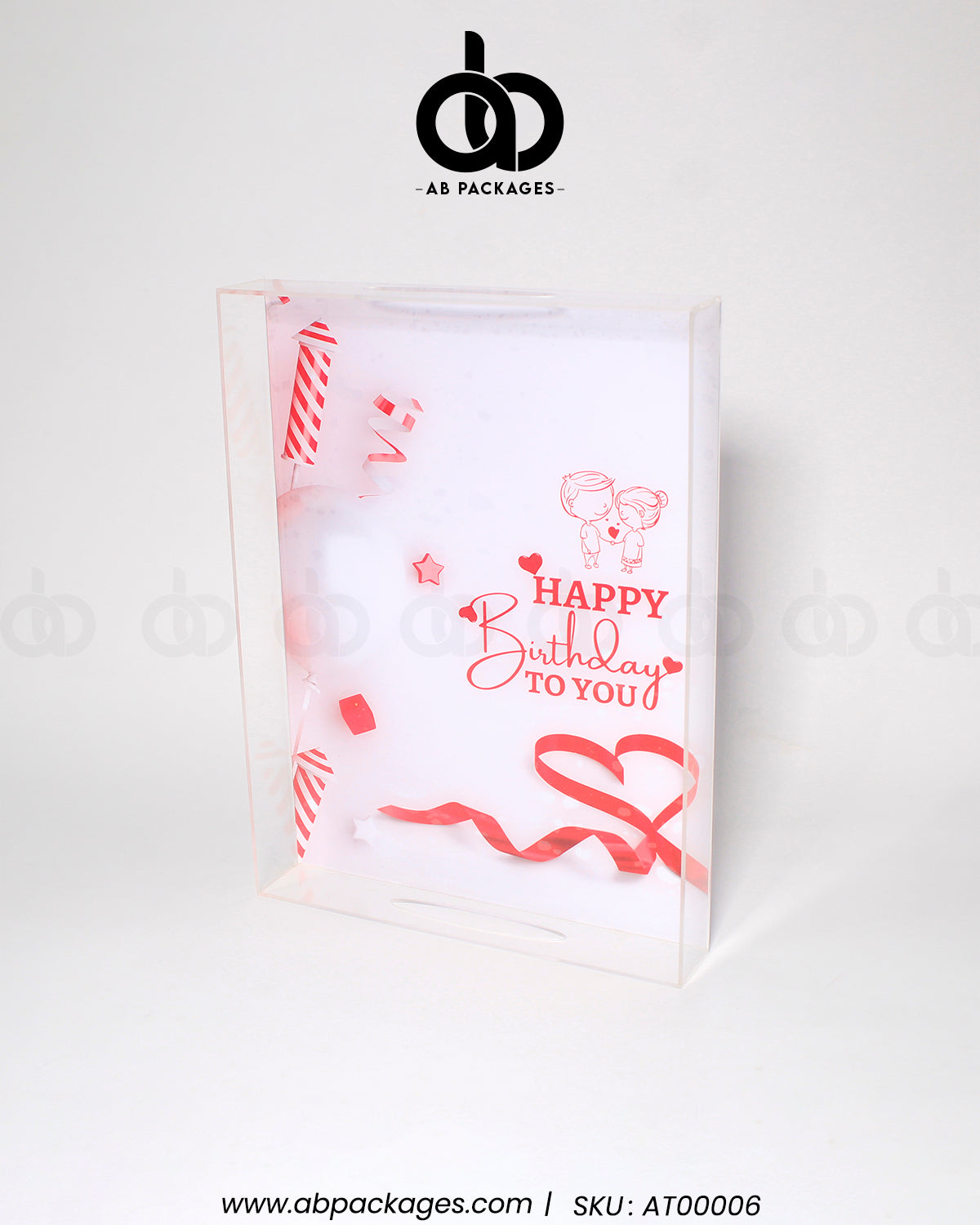 Elegant Acrylic Happy Birthday Tray