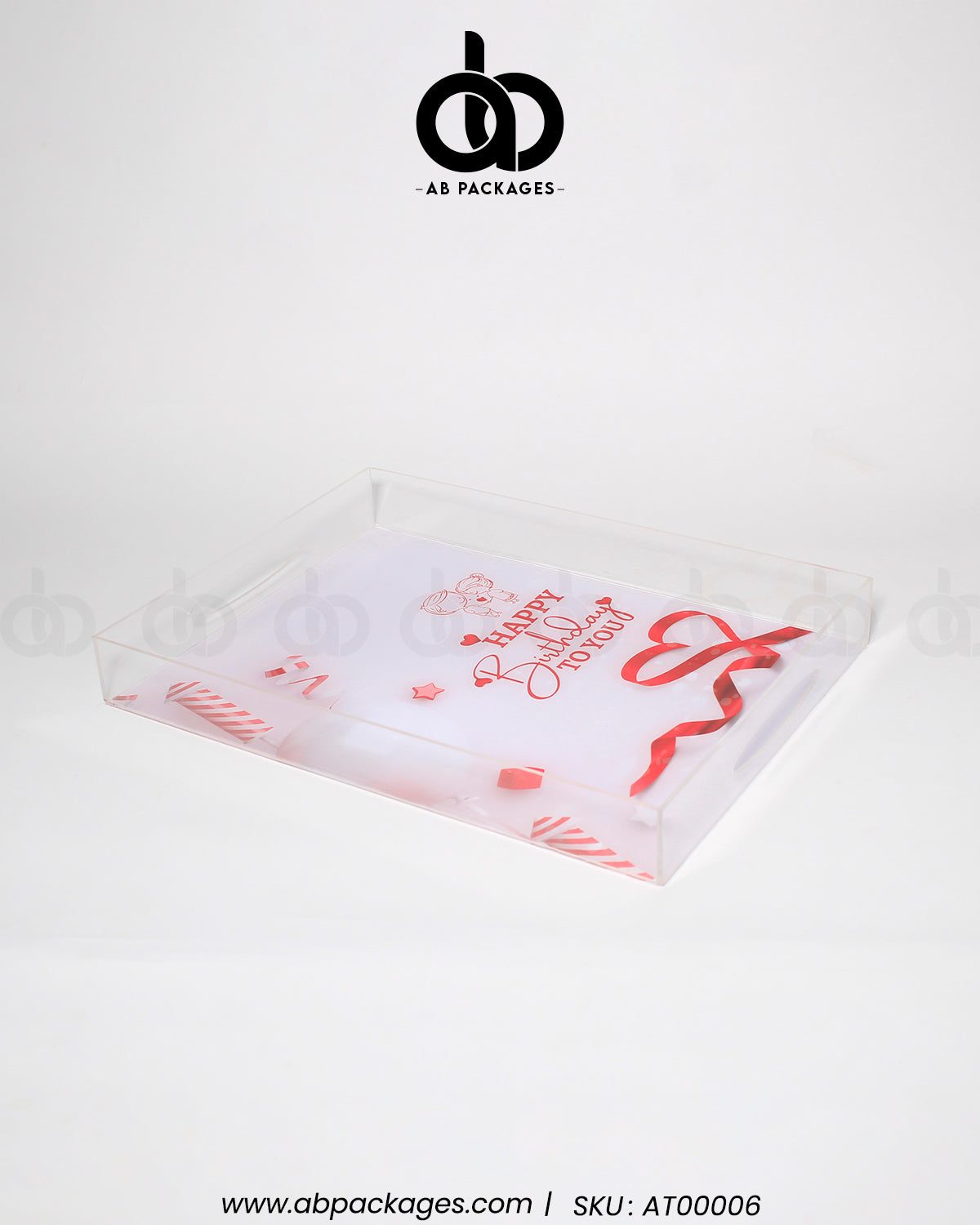 Elegant Acrylic Happy Birthday Tray