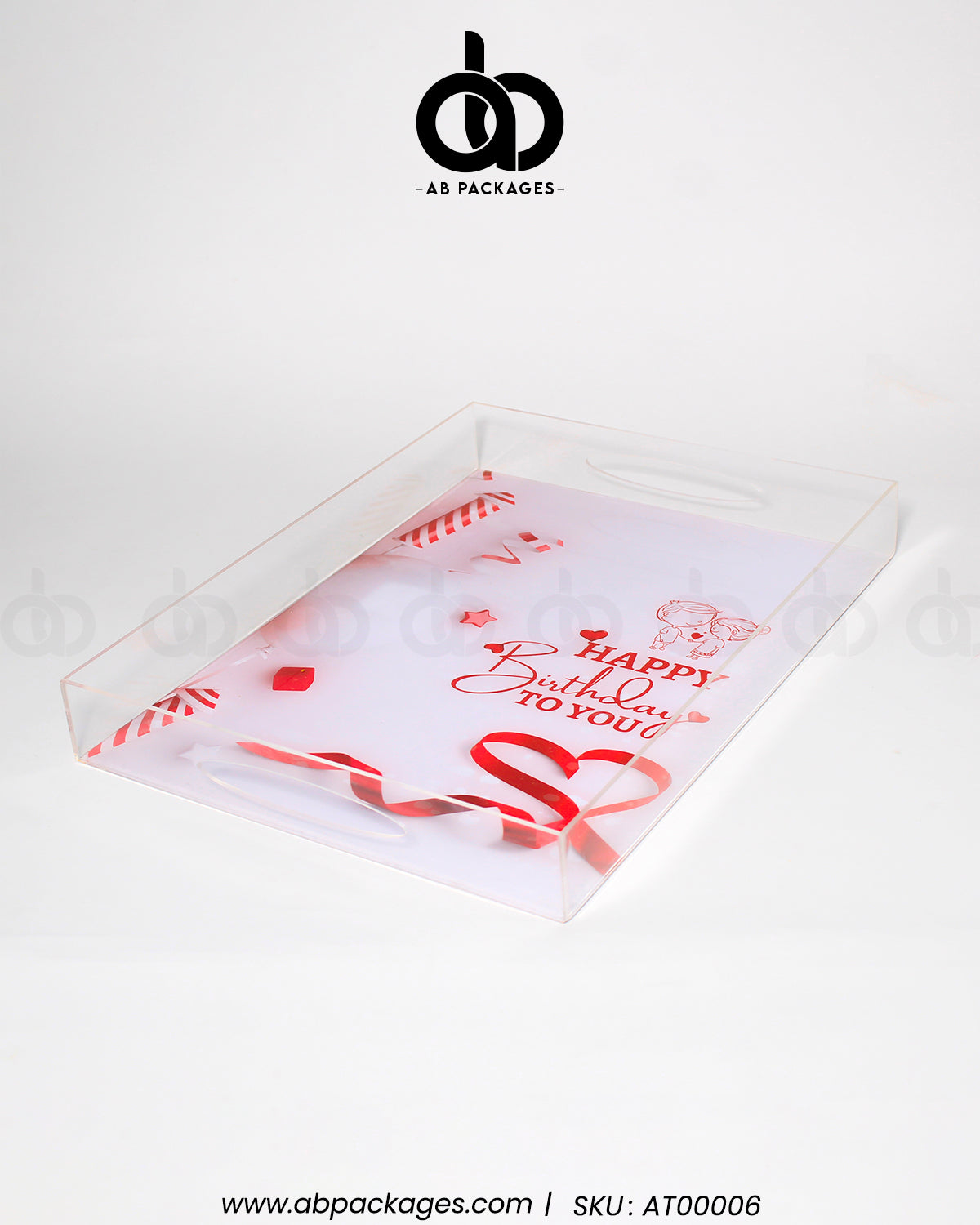 Elegant Acrylic Happy Birthday Tray