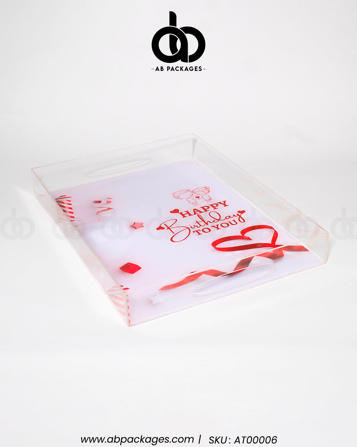 Elegant Acrylic Happy Birthday Tray