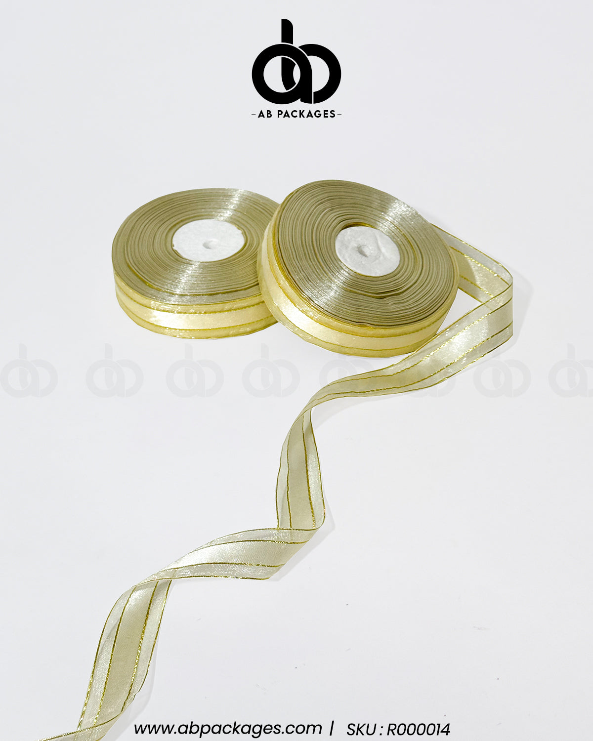Broadside gold edge organza ribbons