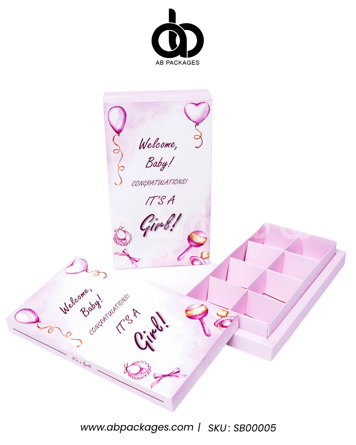 Shiny 8 Portion Birth Announcement Gift Box