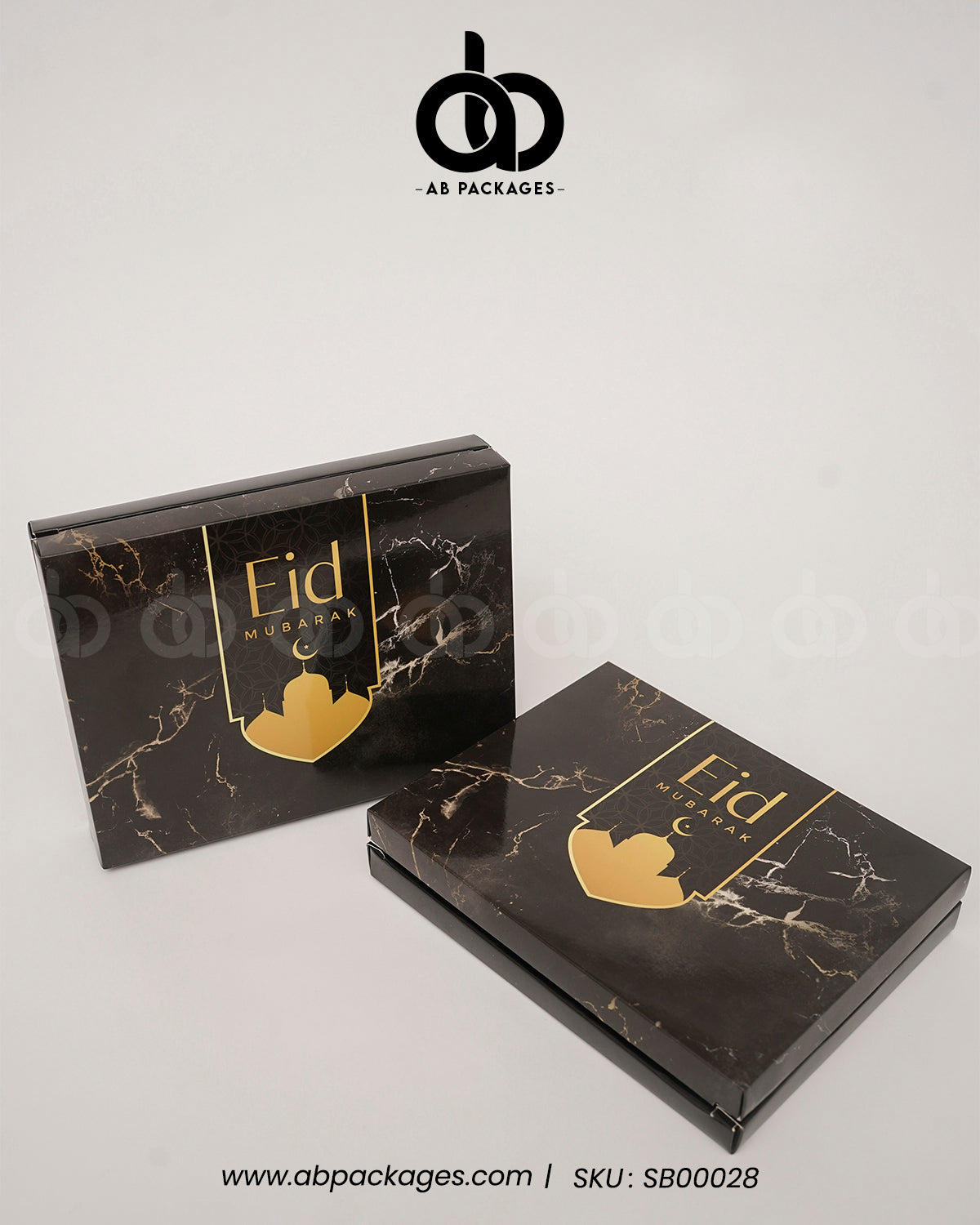 Festive Eid Treat Black Marble Portion Box