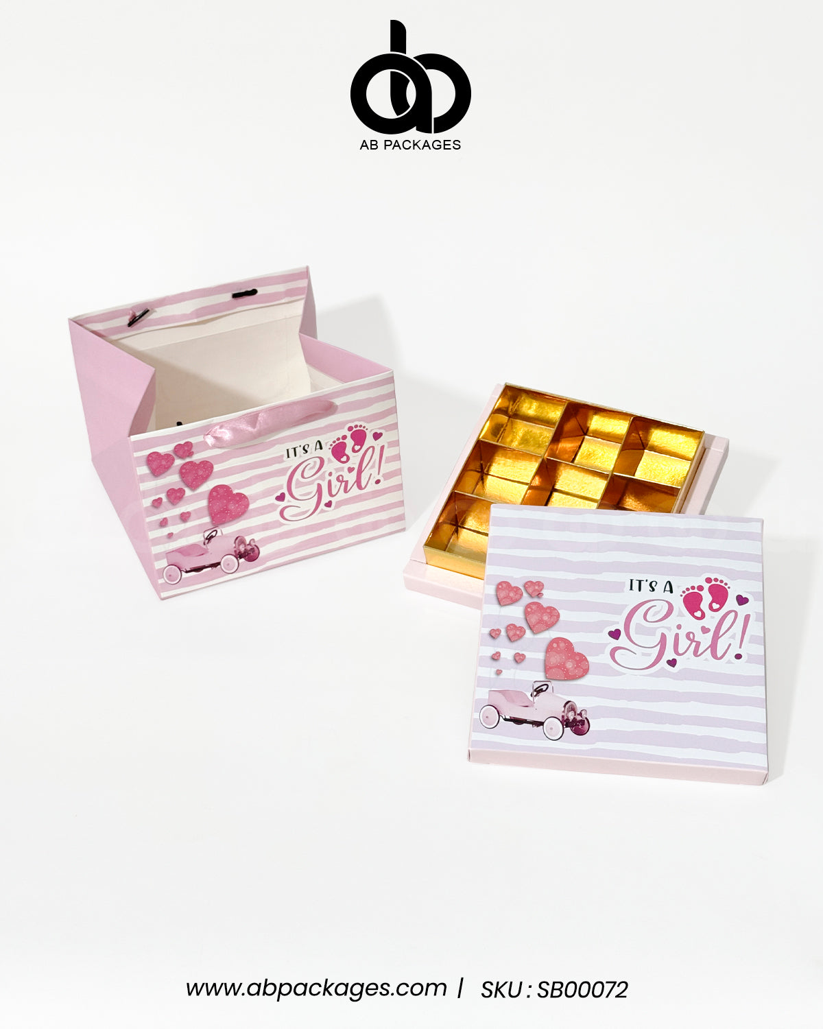 Tranquil Birth Announcement 9-Portion Box with Cardboard Bag