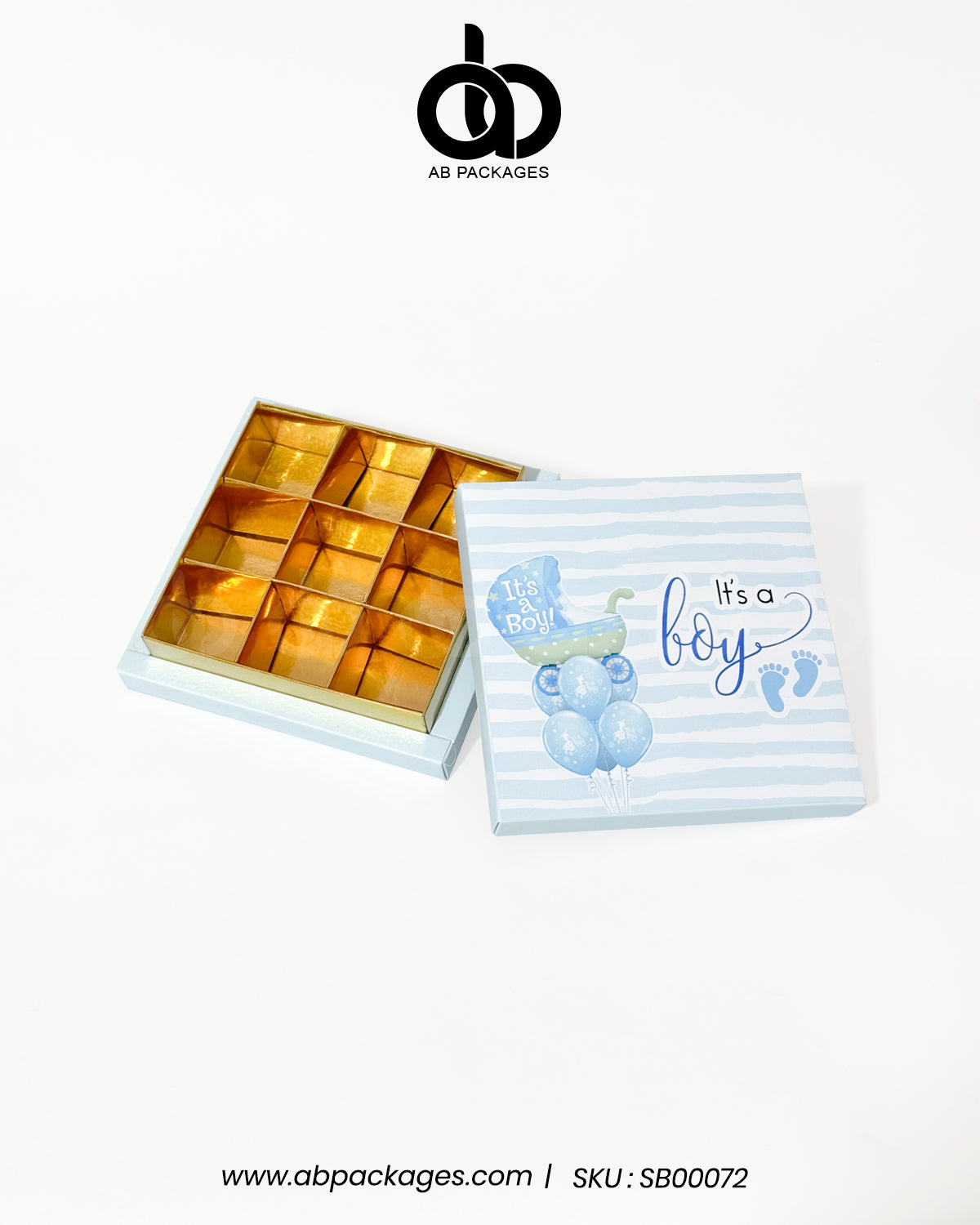 Tranquil Birth Announcement 9-Portion Box with Cardboard Bag