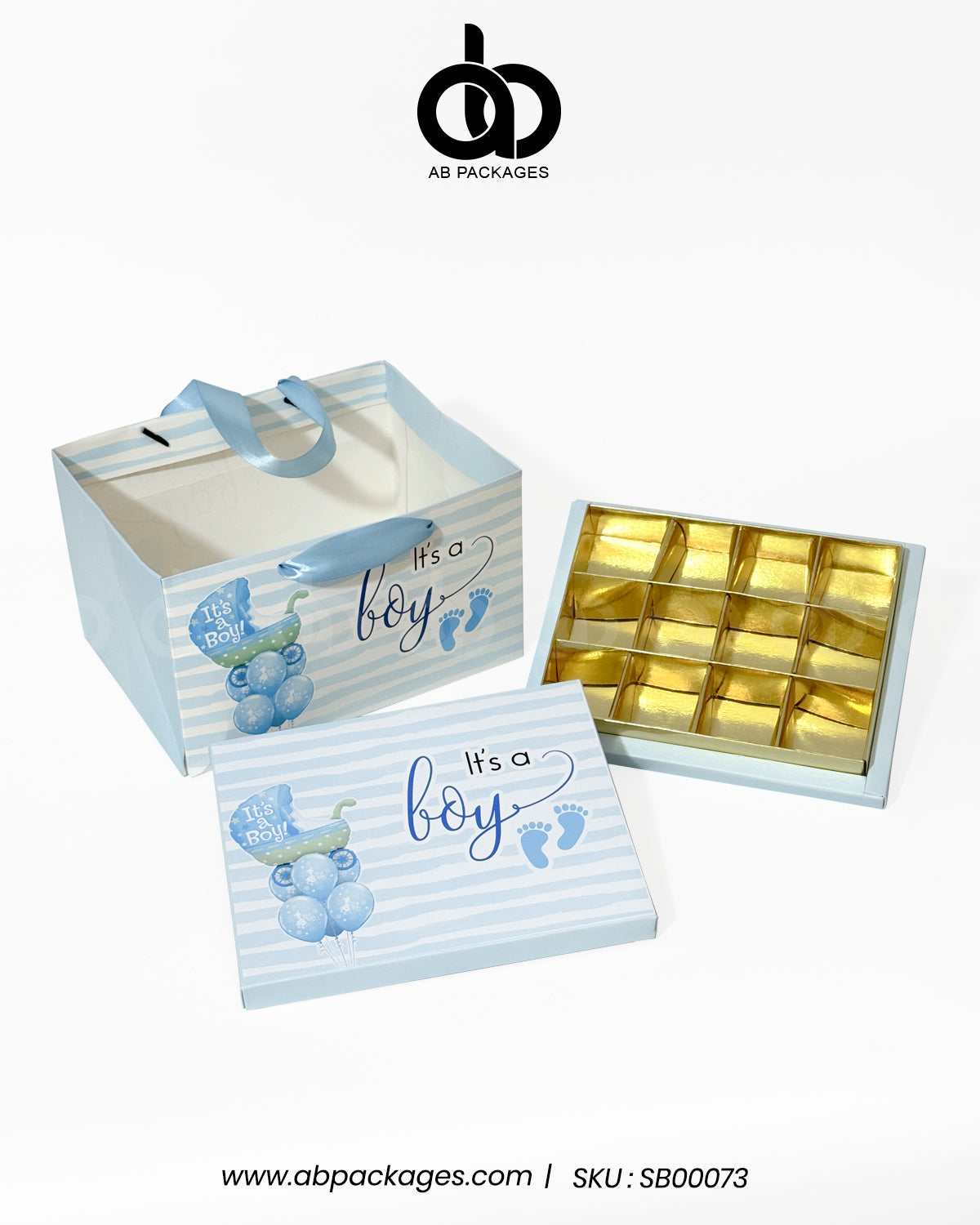 Tranquil Birth Announcement 12-Portion Box with Cardboard Bag