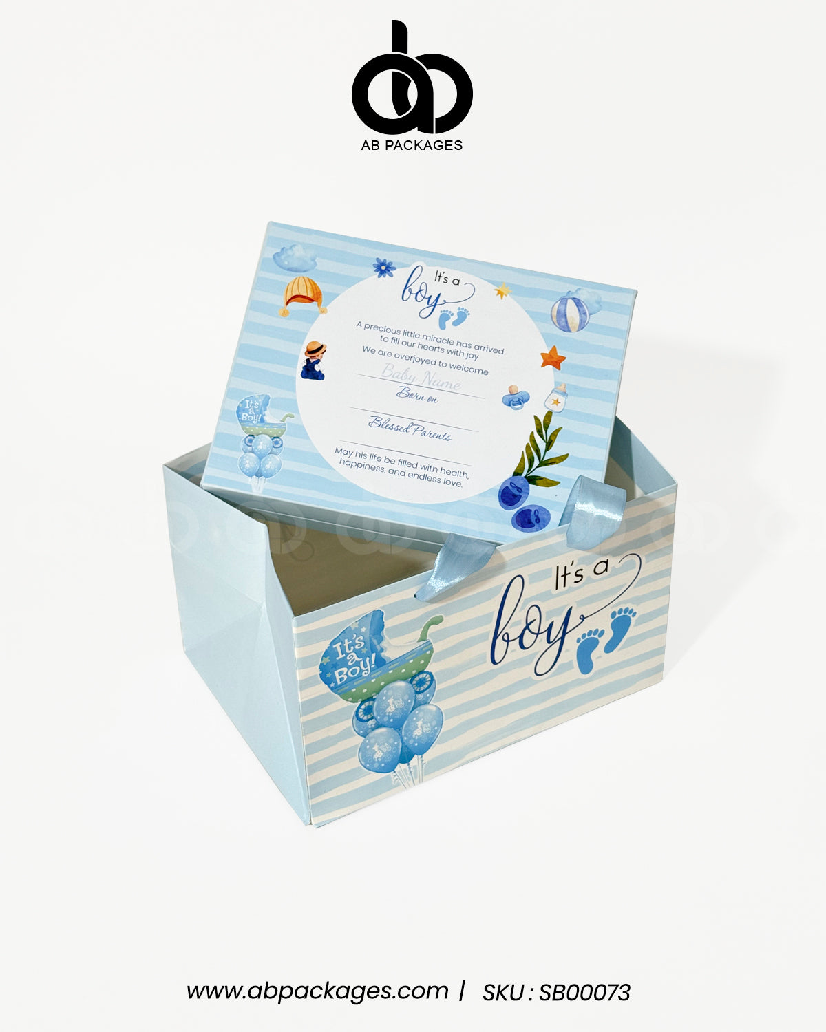 Tranquil Birth Announcement 12-Portion Box with Cardboard Bag