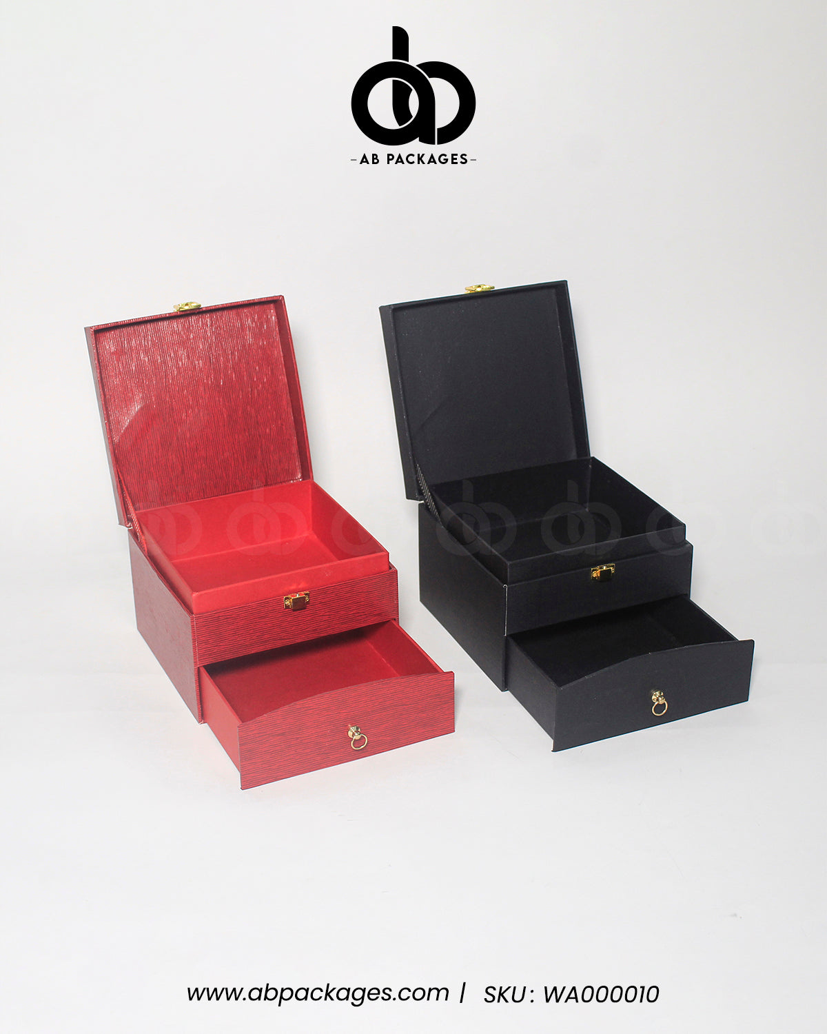 Two Portion Wooden Box WIth Drawer