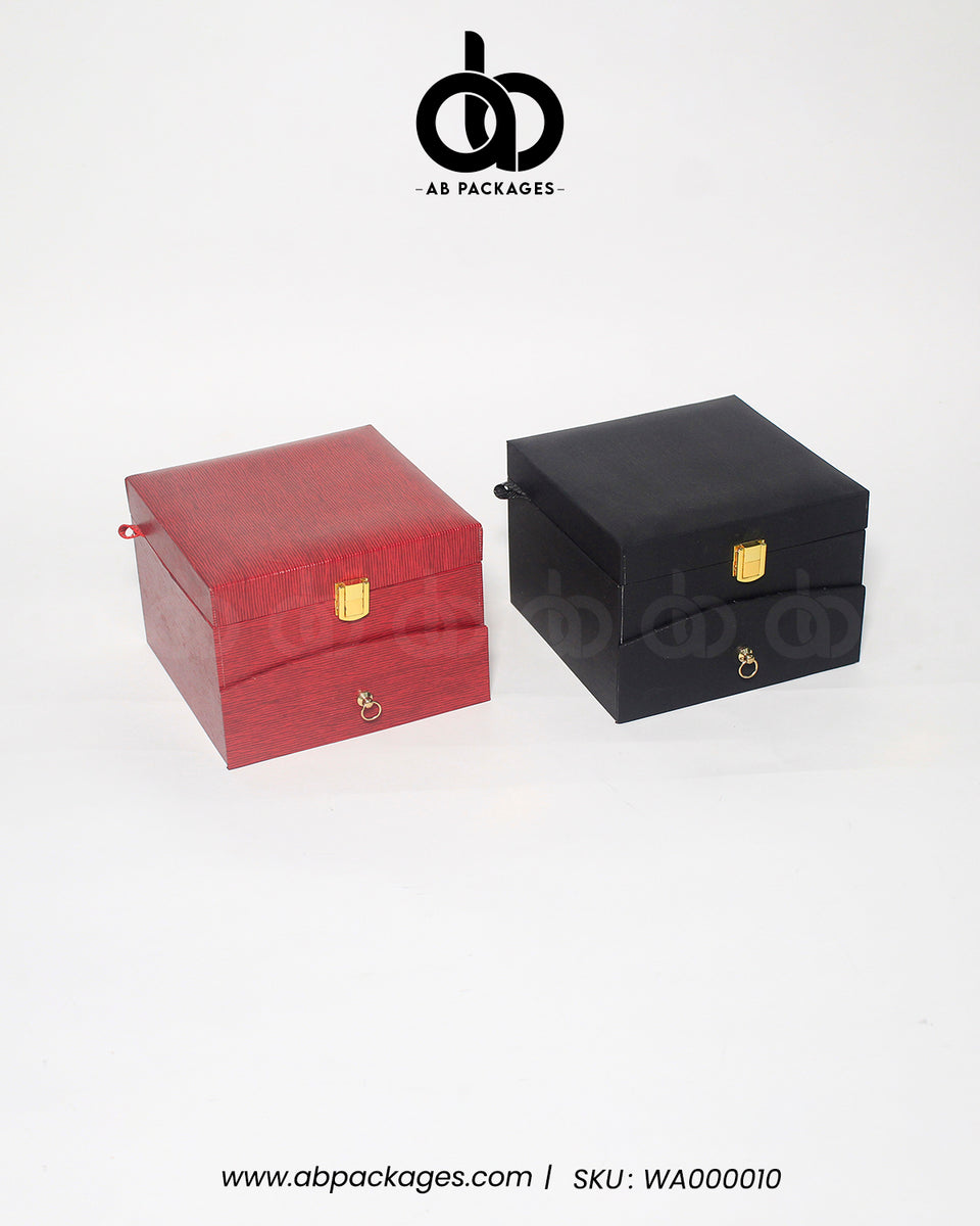 Two Portion Wooden Box WIth Drawer – AB PACKAGES