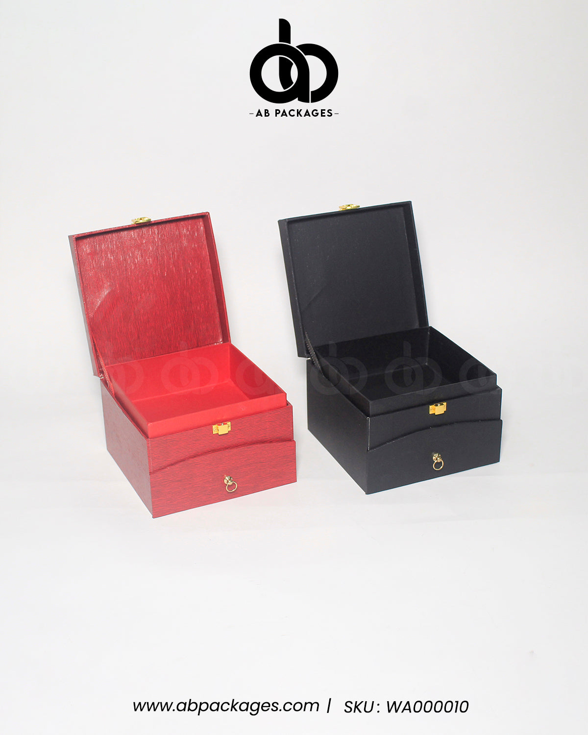 Two Portion Wooden Box WIth Drawer