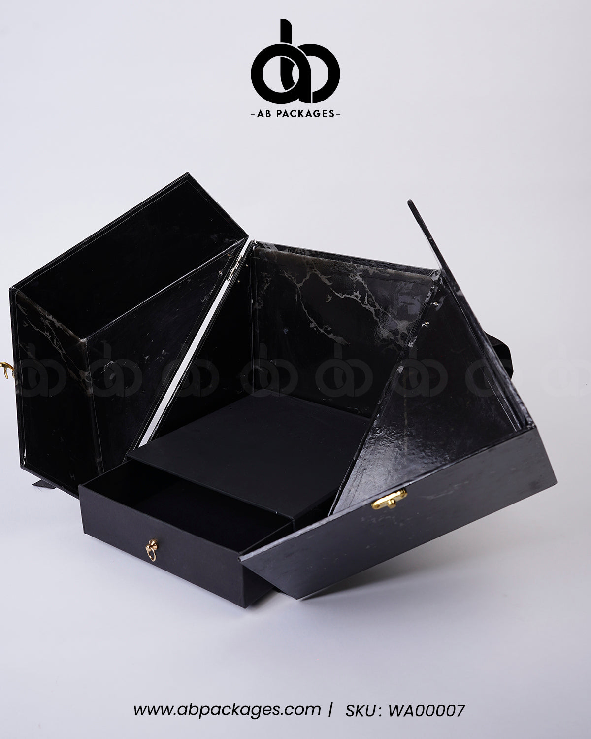 Double Door Black Marble Surprise Box