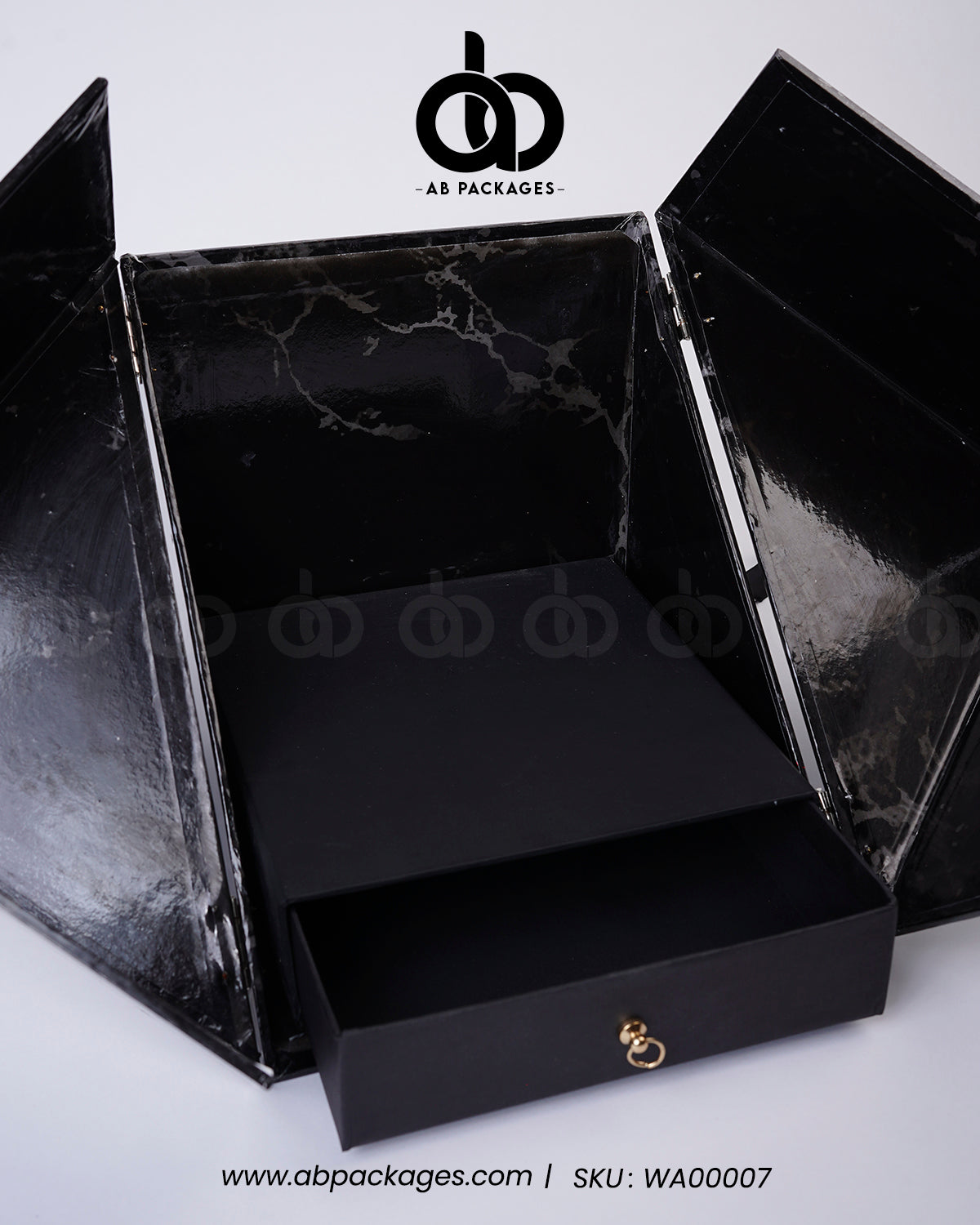 Double Door Black Marble Surprise Box